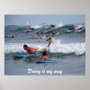 Hitting The Waves_ Poster_by Elenne Boothe Poster