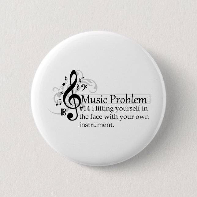 Hitting yourself in the face 6 cm round badge (Front)