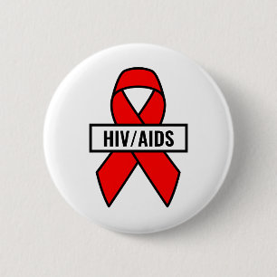 HIV/AIDS 6 CM ROUND BADGE
