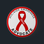 HIV/AIDS  Advocate Ribbon White Button<br><div class="desc">HIV/AIDS Advocate Ribbon White Button for awareness and support for people with HIV/AIDS.</div>