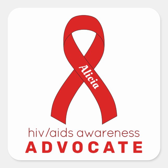 HIV/AIDS Advocate White Square Sticker (Front)