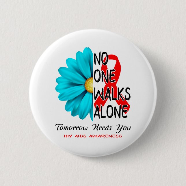 Hiv Aids Awareness Month Ribbon Gifts 6 Cm Round Badge (Front)