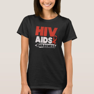 HIV AIDS Awareness Red Ribbon Disability T-Shirt