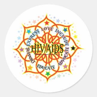 HIV/AIDS Lotus Classic Round Sticker