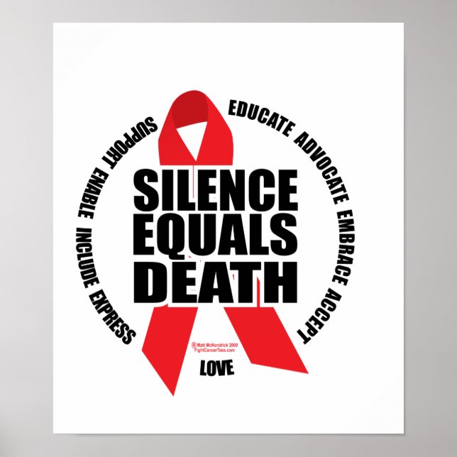 HIV/AIDS: Silence Equals Death Poster (Front)