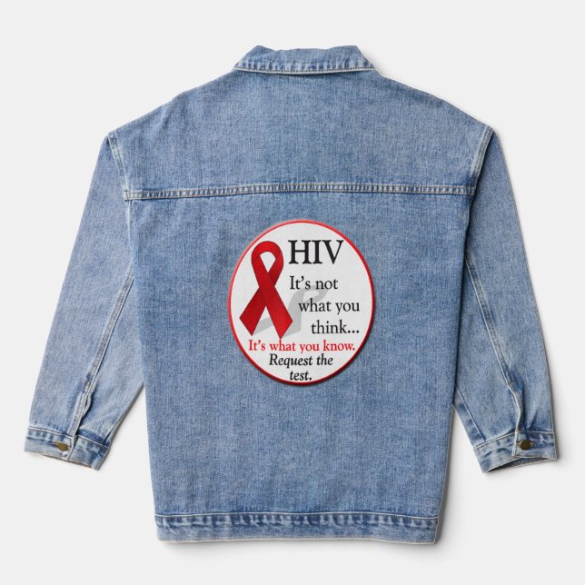 HIV Aids World Day Diagnosis  Denim Jacket (Back)