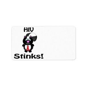 HIV Stinks Skunk Awareness Design Label