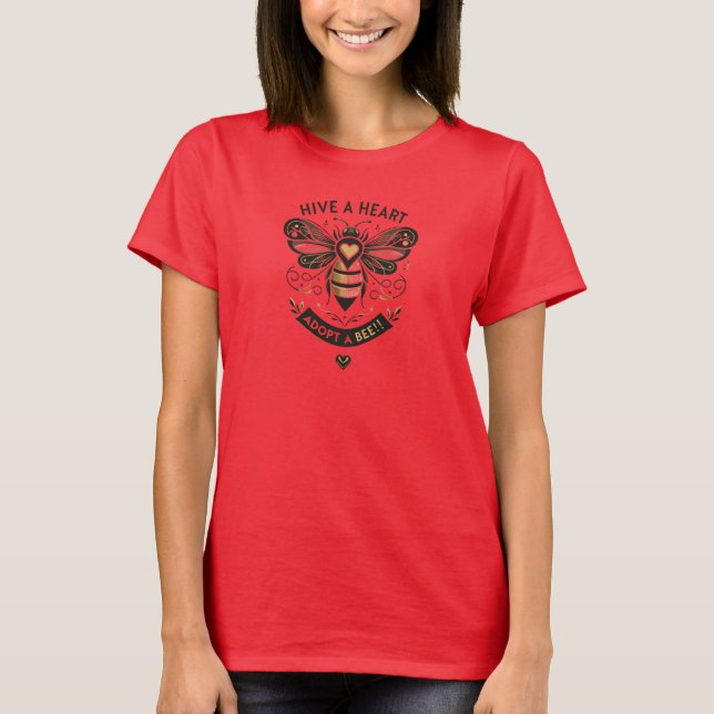 Hive a Heart: Sophisticated Bee Adoption Initiativ T-Shirt (Front)