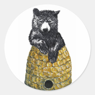 hive bear classic round sticker