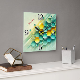 HiveTime Customisable Hexagon Design Wall Clock