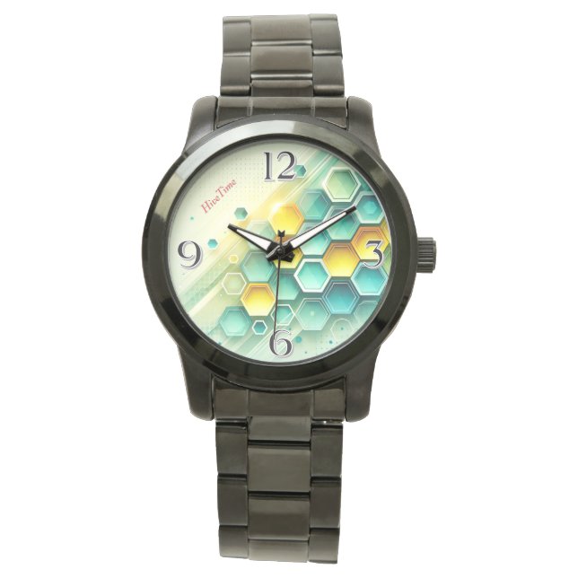 HiveTime Customisable Hexagon Design Watch (Front)
