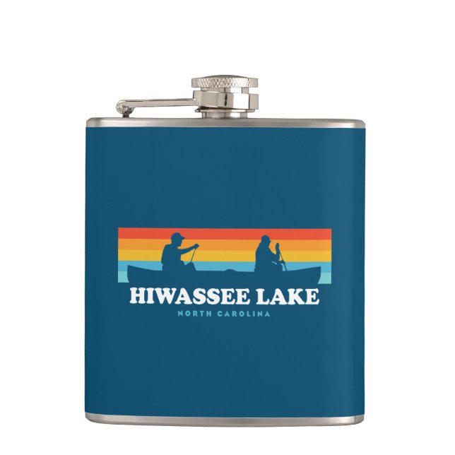 Hiwassee Lake North Carolina Canoe Hip Flask (Front)
