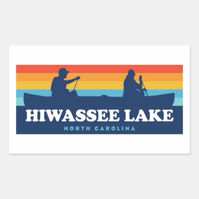 Hiwassee Lake North Carolina Canoe Rectangular Sticker (Front)
