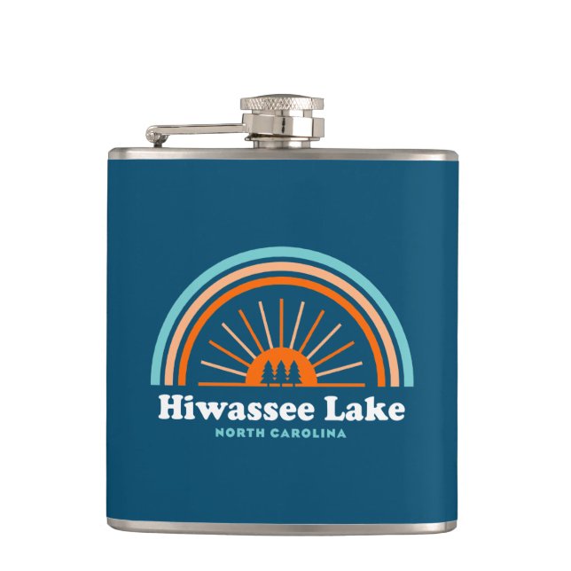 Hiwassee Lake North Carolina Rainbow Hip Flask (Front)