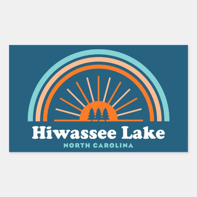 Hiwassee Lake North Carolina Rainbow Rectangular Sticker (Front)