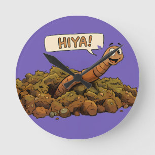 "Hiya!" From Below Round Clock