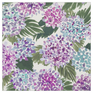 HIYA HYDRANGEA Painterly Purple Floral Watercolor Fabric