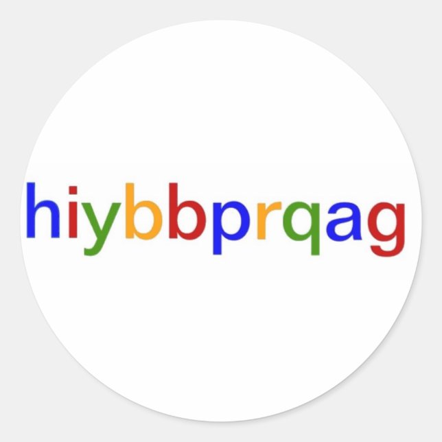hiybbprqag classic round sticker (Front)