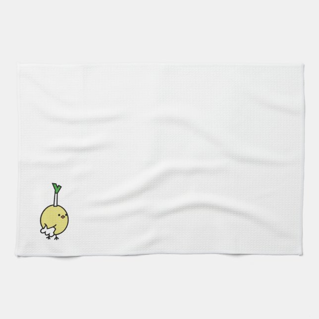 Hiyoko Chonmage Tea Towel (Horizontal)