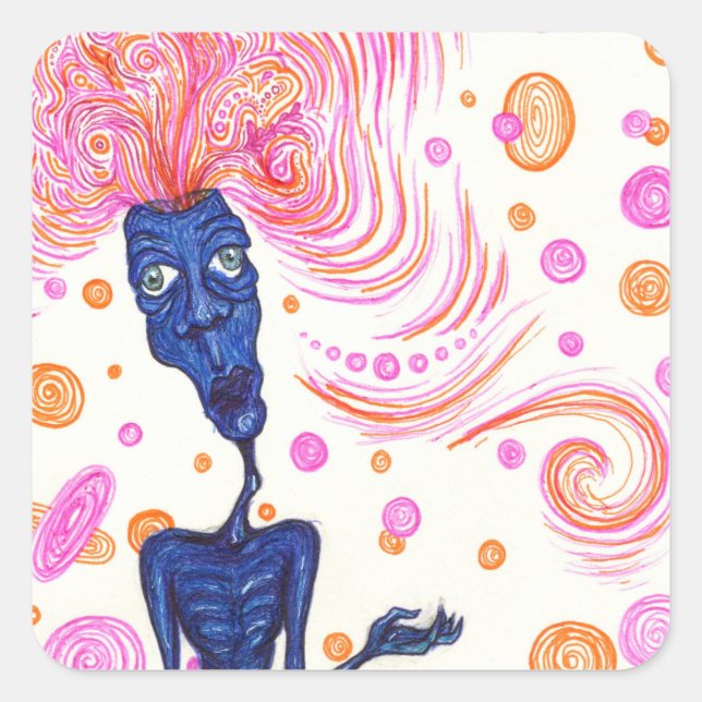 hj,m square sticker (Front)