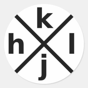 hjkl for Hardcore Vi/Vim Hackers - Round Sticker