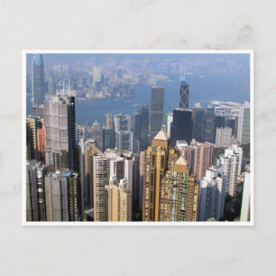 hk skyscraper view postcard