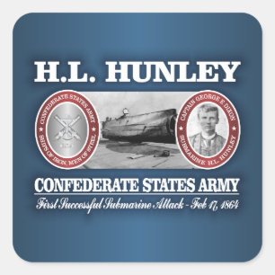 HL Hunley (CSA) Square Sticker