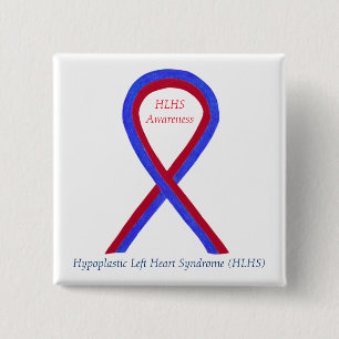 HLHS Awareness Ribbon Custom Words Pins Buttons