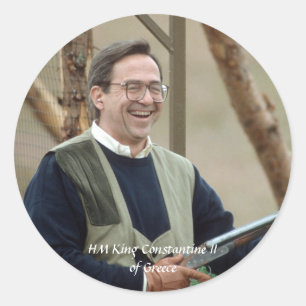 HM King Constantine II of Greece Classic Round Sticker