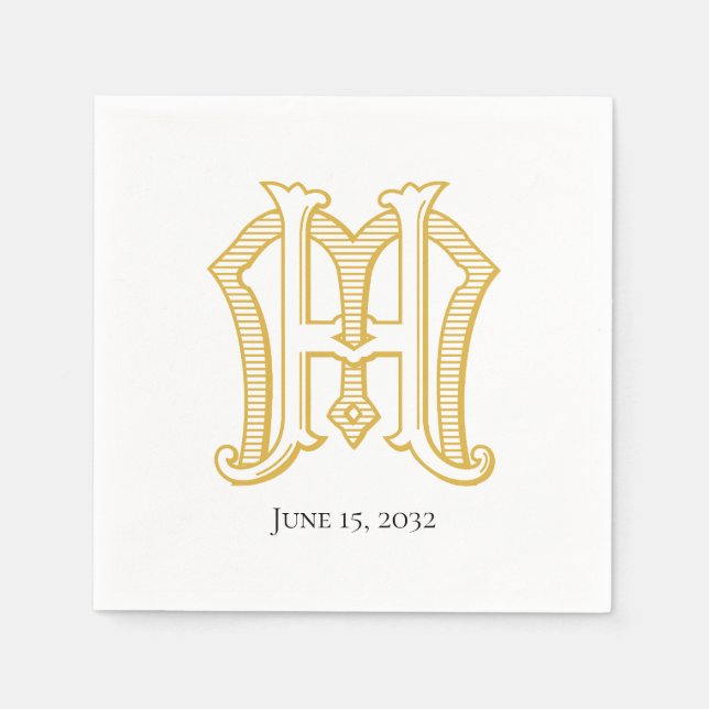 HM Monogram or MH Monogram Napkins (Front)