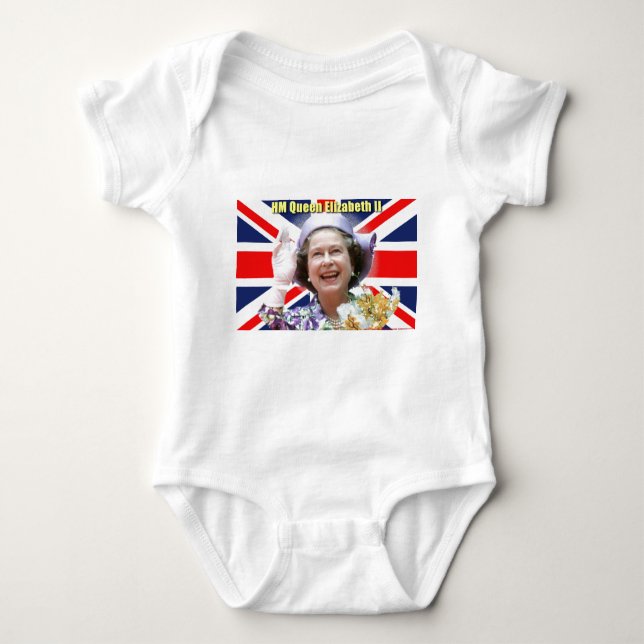 HM Queen Elizabeth II Baby Bodysuit (Front)