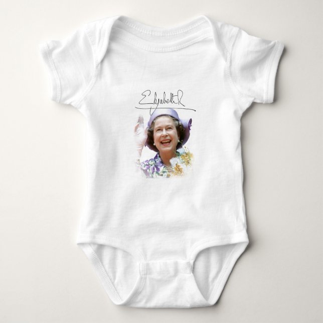 HM Queen Elizabeth II Baby Bodysuit (Front)