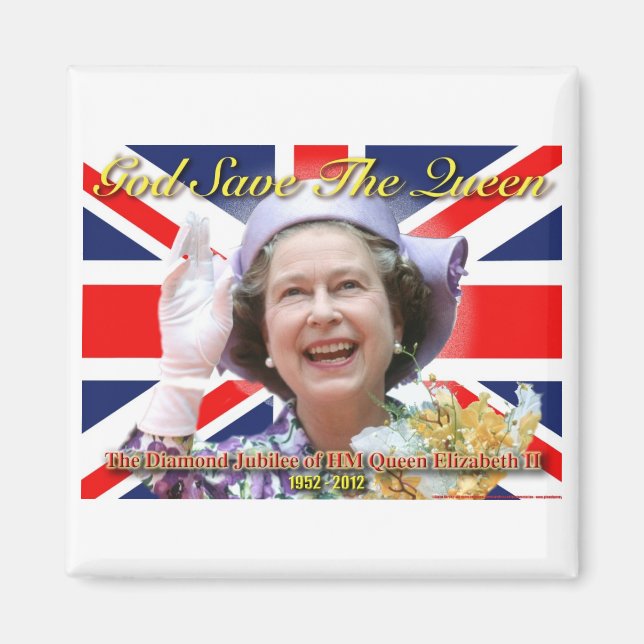 HM Queen Elizabeth II Diamond Jubilee Magnet (Front)