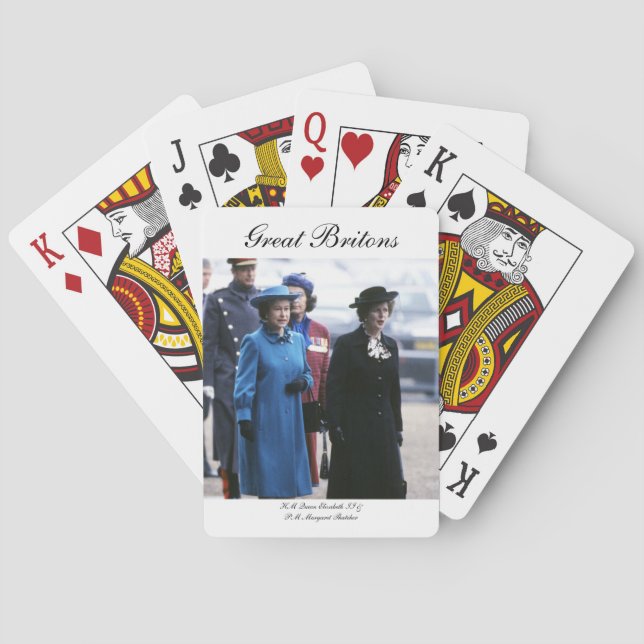 HM Queen Elizabeth II-Margaret Thatcher Playing Cards (Back)