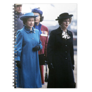 HM Queen Elizabeth II-Margaret Thatcher Spiral Notebook