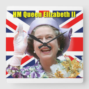 HM Queen Elizabeth II Square Wall Clock