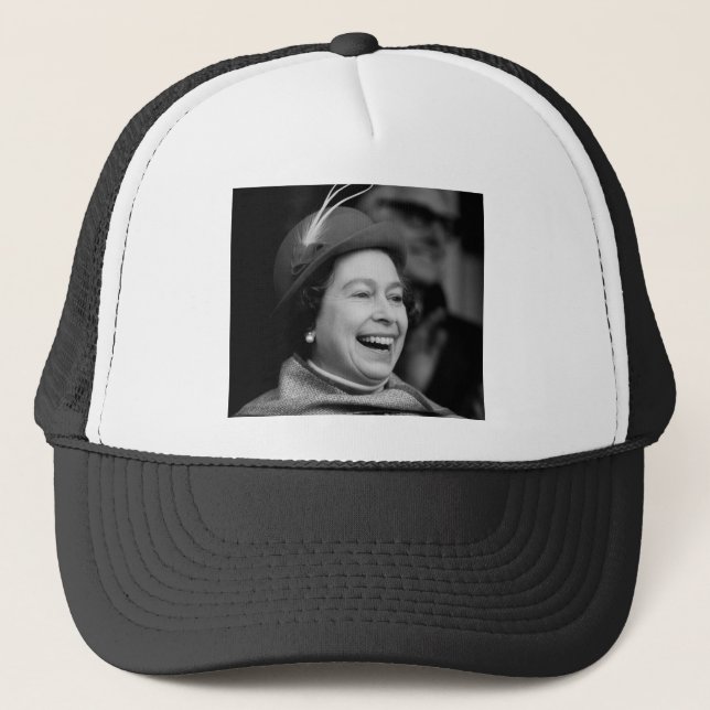 HM Queen Elizabeth II Windsor 1972 Professional Ph Trucker Hat (Front)