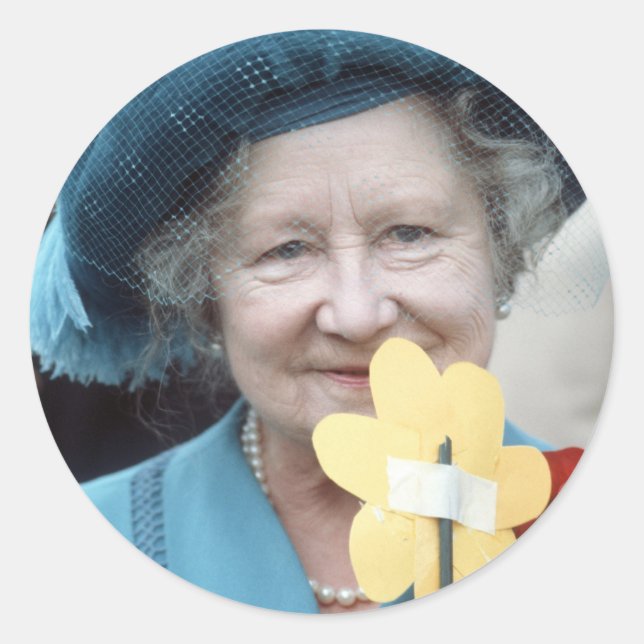 HM Queen Elizabeth, The Queen Mother 1984 Classic Round Sticker (Front)