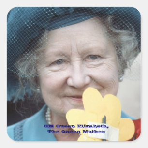HM Queen Elizabeth, The Queen Mother 1984 Square Sticker