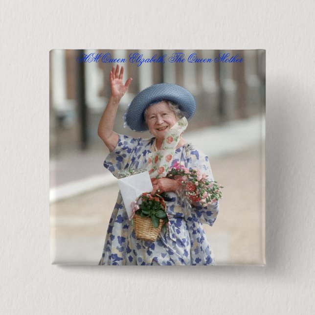 HM Queen Elizabeth The Queen-Mother 1988 15 Cm Square Badge (Front)