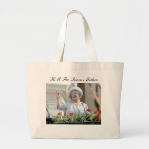 HM Queen Elizabeth, the Queen Mother 1990 Large Tote Bag