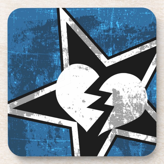 HMG Hard Plastic Drink Coasters (6, blue) (Front)