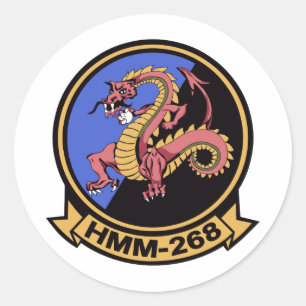 HMM-268 Red Dragons Classic Round Sticker