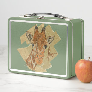 "HMM" GIRAFFE METAL LUNCH BOX