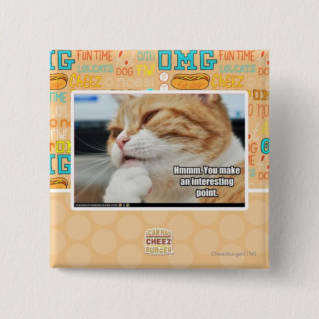 Hmmm. 15 Cm Square Badge (Front)