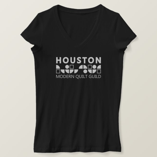 HMQG Black V Neck T-Shirt (Design Front)