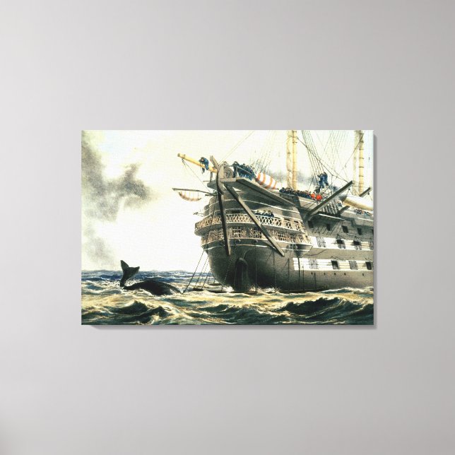 HMS Agamemnon laying the original Atlantic cable, Canvas Print (Front)
