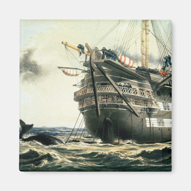 HMS Agamemnon laying the original Atlantic cable, Magnet (Front)