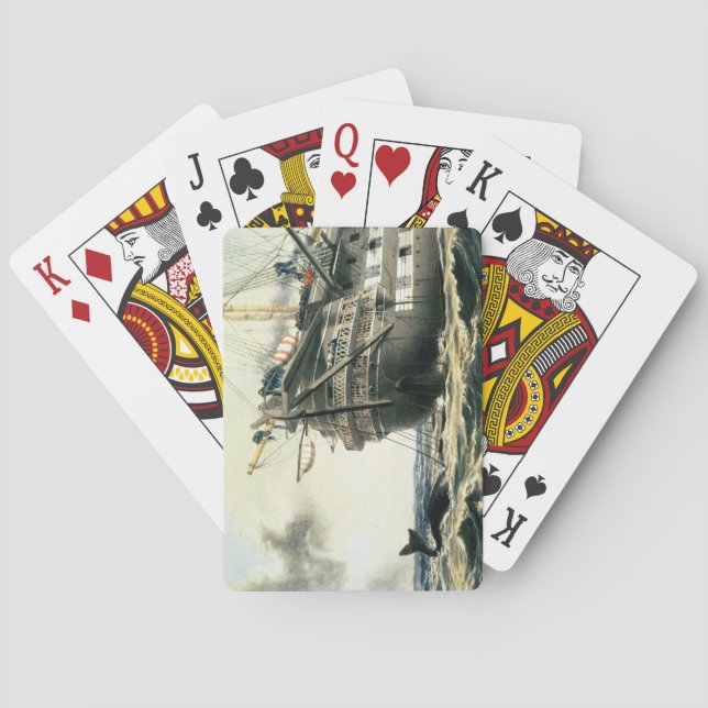 HMS Agamemnon laying the original Atlantic cable, Playing Cards (Back)