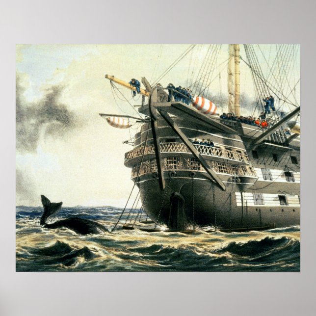 HMS Agamemnon laying the original Atlantic cable, Poster (Front)